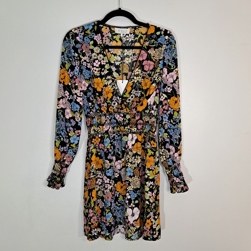 WAYF Smocked Floral Mini Dress Size Small - Picture 9 of 10